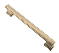 Alzassbg Brushed Antique Brass Cabinet Pulls and Handles 10 Pack, AL3061AB | 6-1/4 Inch Hole Center, Solid Metal Build, Rectangle Decorative Hardware Handles, for Cabinets and Drawers