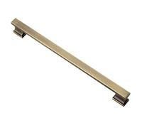 Alzassbg Brushed Antique Brass Cabinet Pulls and Handles 10 Pack, AL3061AB | 9 Inch(228mm) Hole Center, Solid Metal Build, Rectangle Decorative Cabinet Handles, for Cabinets and Drawers