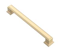 Alzassbg Brushed Gold Cabinet Pulls and Handles 10 Pack, AL3071MGP | 6.3 Inch(160mm) Hole Center, Solid Metal Build, Rectangle Decorative Hardware Handles, for Cabinets and Drawers