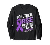 Alzheimer Awareness Month Together We Rise Purple Ribbon Long Sleeve T-Shirt