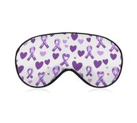 Alzheimer Cancer Awareness Ribbons Sleep Mask with Adjustable Strap Eye Masks Blackout Eyeshade Cover Women Men Travel