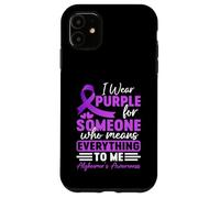 Alzheimer Frontotemporal Dementia Purple Ribbon Memory Loss Case for iPhone 11