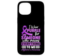 Alzheimer Frontotemporal Dementia Purple Ribbon Memory Loss Case for iPhone 15