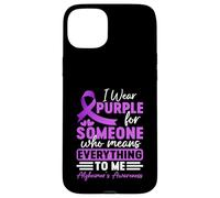 Alzheimer Frontotemporal Dementia Purple Ribbon Memory Loss Case for iPhone 15 Plus