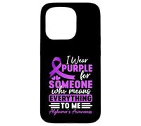 Alzheimer Frontotemporal Dementia Purple Ribbon Memory Loss Case for iPhone 15 Pro