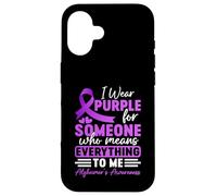Alzheimer Frontotemporal Dementia Purple Ribbon Memory Loss Case for iPhone 16