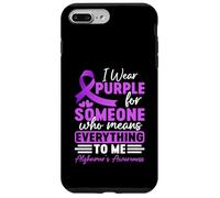 Alzheimer Frontotemporal Dementia Purple Ribbon Memory Loss Case for iPhone 7 Plus/8 Plus