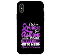 Alzheimer Frontotemporal Dementia Purple Ribbon Memory Loss Case for iPhone X/XS