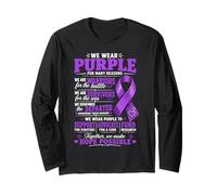 Alzheimers Awareness Day Purple Ribbon Support Long Sleeve T-Shirt