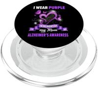 Alzheimer's Awareness Gift I Wear Purple In Memory Of My Mom PopSockets PopGrip for MagSafe