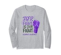 Alzheimer's Awareness Her Fight Is Our Fight boxing glove Long Sleeve T-Shirt