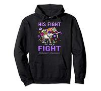Alzheimers Awareness His Fight Is My Fight Purple Elephant Pullover Hoodie