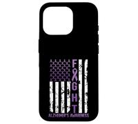Alzheimer's Awareness Month Day USA Flag Ribbon Purple Case for iPhone 16 Pro