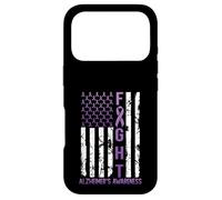 Alzheimer's Awareness Month Day USA Flag Ribbon Purple Case for iPhone 17 Pro