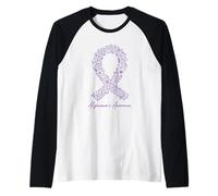 Alzheimer's Awareness month purple flowers in purple ribbon Raglan Baseball Tee
