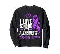 Alzheimers Awareness Partner Purple Ribbon Family Support Sweatshirt