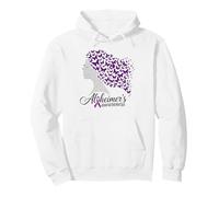 Alzheimer's Awareness Purple Ribbon Butterfly Design Pullover Hoodie