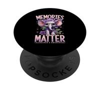 Alzheimer's Awareness Purple Ribbon Memories Matter Elephant PopSockets Adhesive PopGrip