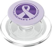 ALZHEIMER'S AWARENESS PURPLE RIBBON Memory Walk Meme PopSockets PopGrip for MagSafe