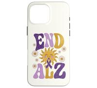 Alzheimer's Awareness Purple Ribbon Retro Daisy Sun End ALZ Case for iPhone 16 Pro Max