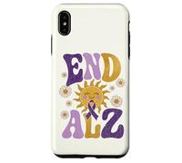 Alzheimer's Awareness Purple Ribbon Retro Daisy Sun End ALZ Case for iPhone XS Max