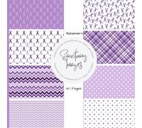 Alzheimers Awareness Scrapbooking Paper Pack: Decorative Craft Paper Pad Supplies, Junk Journaling, Scrapbooking, & Crafting Projects - Double Sided 8.5 x 8.5"