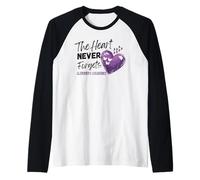 Alzheimer's Awareness The Heart Never Forgets Raglan Baseball Tee