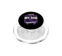 Alzheimers Dementia Awareness Purple Ribbon For Dad PopSockets PopGrip for MagSafe