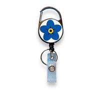 Alzheimer's/Dementia Forget Me Not Flower - Retractable Badge Reel with Belt Clip (10)
