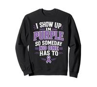 Alzheimers Walk Awareness Purple Ribbon Support Sweatshirt