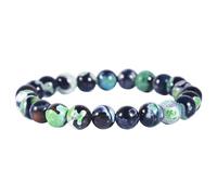 ALZLDYS Handmade Natural Imperial Jasper Gem Semi Precious Gemstone 8mm Round Beads Stretch Bracelet 7" Unisex, 7.5 Inches, Stone, fire opal