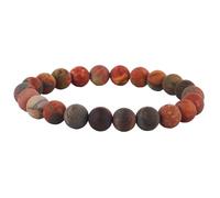 ALZLDYS Handmade Natural Imperial Jasper Gem Semi Precious Gemstone 8mm Round Beads Stretch Bracelet 7" Unisex, 7.5 Inches, fire opal