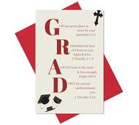 Alzombi Christian Graduation Card, Graduation Blessings Greeting Card, Bible Verses Congratulations Grad Gift for Men Women, Inspirational Religious Grad Cards for Him Her