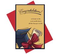 Alzombi Funny Graduation Card for Him Her, Sarcastic Graduation Card for College Graduates, Humorous Congrats Grad Cards Gifts, Welcome to the Real World Where All the Fun Goes to Die