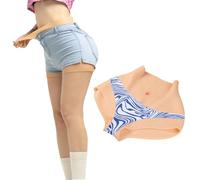 ALZRGORA Men's Silicone Panty Butt Lifter Panty Hip Enhancer Crossdressing Underwear for Transgender Drag Queen Cosplay, Flesh colours with whole, One size