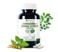Alzuro Labs Ashwagandha & Moringa 7,500mg Equivalent | High Strength 20:1 & 10:1 Extracts | 500mg Daily | 90 Vegan Capsules | Calm, Energy & Everyday Wellbeing | GMP & 3rd Party Lab Tested