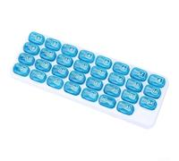 AM and PM Pill Organizer Box for 31 Days Featuring 32 Labeled Compartments Compact Travel-Friendly Medicine Storage Made from Polypropylene (E)