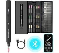 AM ARROWMAX Mini Engraving Pen with 42 Bits - Rotary Tool Smart Motion Control, OLED, Bluetooth, APP, Wireless Magnetic Charge, Engraving Pen for Metal, Wood, Glass and Plastic (SGS PRO) Black