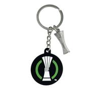 Am Ball Com UEFA Europa Conference League Keyring Logo PVC with 2D Trophy Tag, Detailed Design, Lightweight and Durable, Fan Merchandise for Keys Bags, Gift for Men