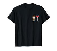 AM Coffee PM Wine Coffee & Wine T-Shirt, Men, Black, Large