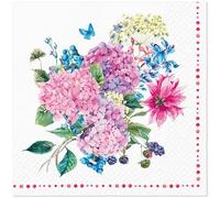 AM Décor 20-Count Spring Summer Flowers Luncheon Size Decoupage Paper Disposable Napkins -13" x 13" (Unfolded) (Hydrangea Bouquet)