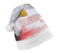 Am-ericans Bald Ea-gles Flag Christmas Santa Hat for Adult Party Holiday Decor Hair Accessories Headwear