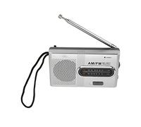 AM FM Battery Operated Portable Pocket Radio, Earphone Jack, Bass Speaker, 2x AA Battery Powered, Long Lasting Radio for Home, Outdoor, Walk, Jog, Gym, Camping