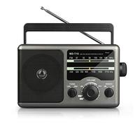 AM FM Portable Radio Transistor Radio with 3.5mm Earphone Jack, Hight/Low Tone Mode, Big Speaker, AC Power or Battery Operated by 4 D Cell Batteries for Home and Outdoor