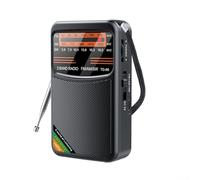AM/FM/SW Small Transistor Radio Pocket Handheld Rechargeable 3W Speaker Exceptional Reception Compact Portable for Travel Outdoor Activities (Black)