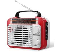 AM/FM/SW1-2 Radio Shortwave Transistor Radio AC or Battery Operated with Best Reception Big Speaker and Precise Tuning Knob with AUX in & 3.5mm Earphone Jack