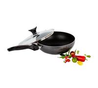 AM Home and Kitchen 26cm Induction Wok Non Stick with Lid - Large Frying Pan, Wok Induction Hob, Perfect for Woks & Stir-Fry Pans, Kadai, Deep Frying Pan, Wok with Lid Non Stick, Wok, Induction Pan