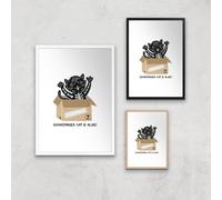 Am I Alive Schro?dinger Cat Giclee Art Print - A2 - Wooden Frame