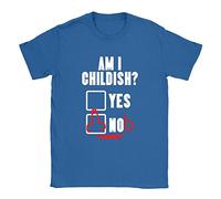 Am I Childish Mens T-Shirt X-Large Blue Funny Rude Offensive Joke T-Shirt Dad Present Top