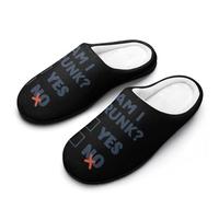 AM I Drunk - YES No Mens Winter Warm Slippers Rubber Sole Comfortable Cotton House Shoes For Daily Wear 11-12(44-45)